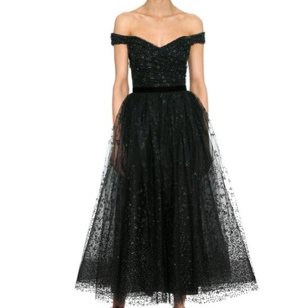 Host Pick!💕♥️ Evening Marchesa Notte Draped sequin embellished midi dress SZ16